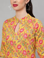 Aks Floral Printed Regular Pure Cotton Kurta With Trousers | Grocsy