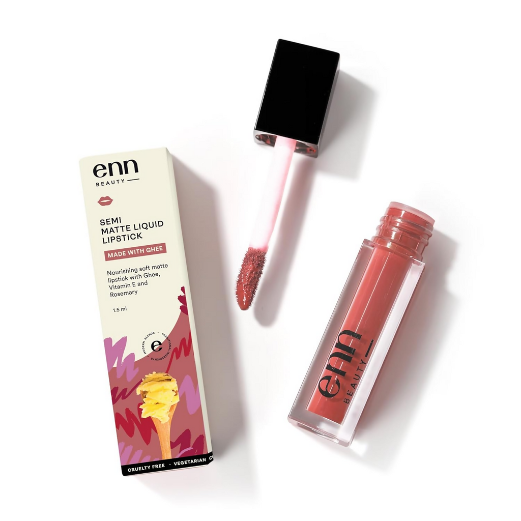 Enn Semi Matte Red Liquid Lipstick - Dusty Mauve | Grocsy