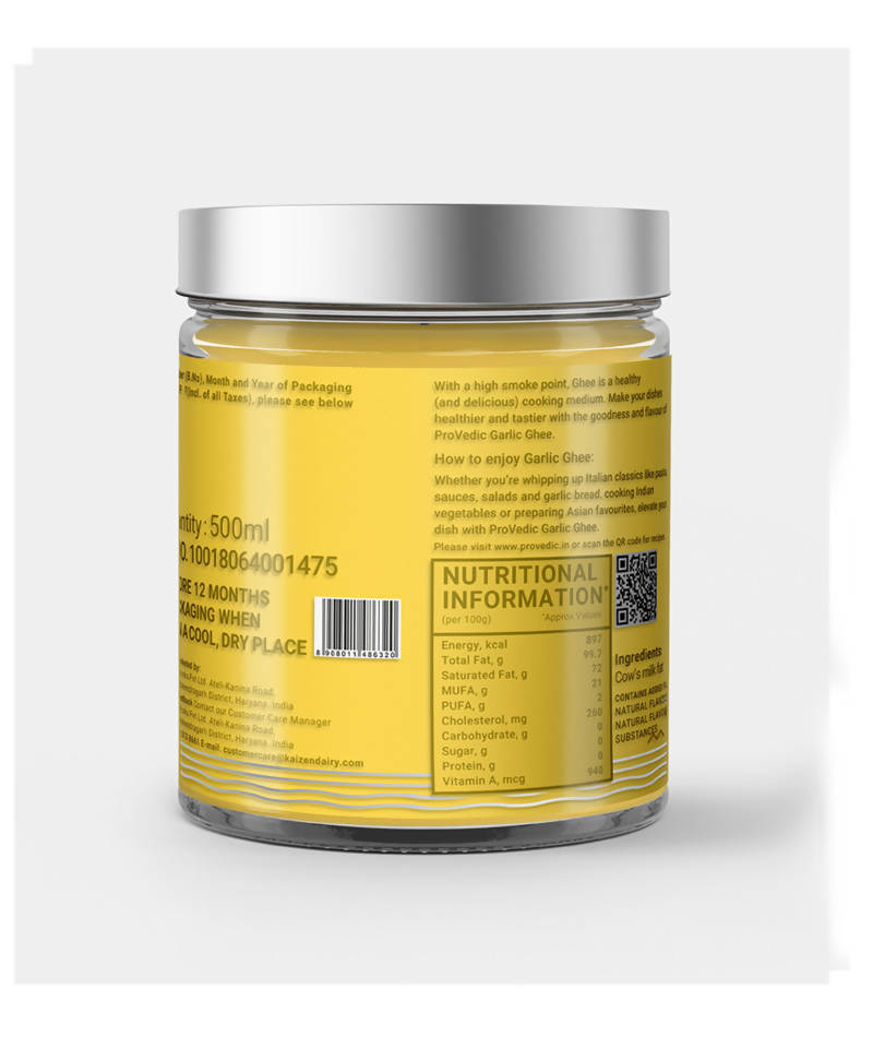 ProVedic Garlic Ghee | Pure Ghee for Better Digestion and Immunity Booster | Homemade Organic & Fresh Ghee | No added Preservatives | Grocsy
