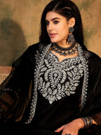 Indo Era Floral Yoke Design Regular Thread Work Kurta With Trousers & Dupatta | Grocsy