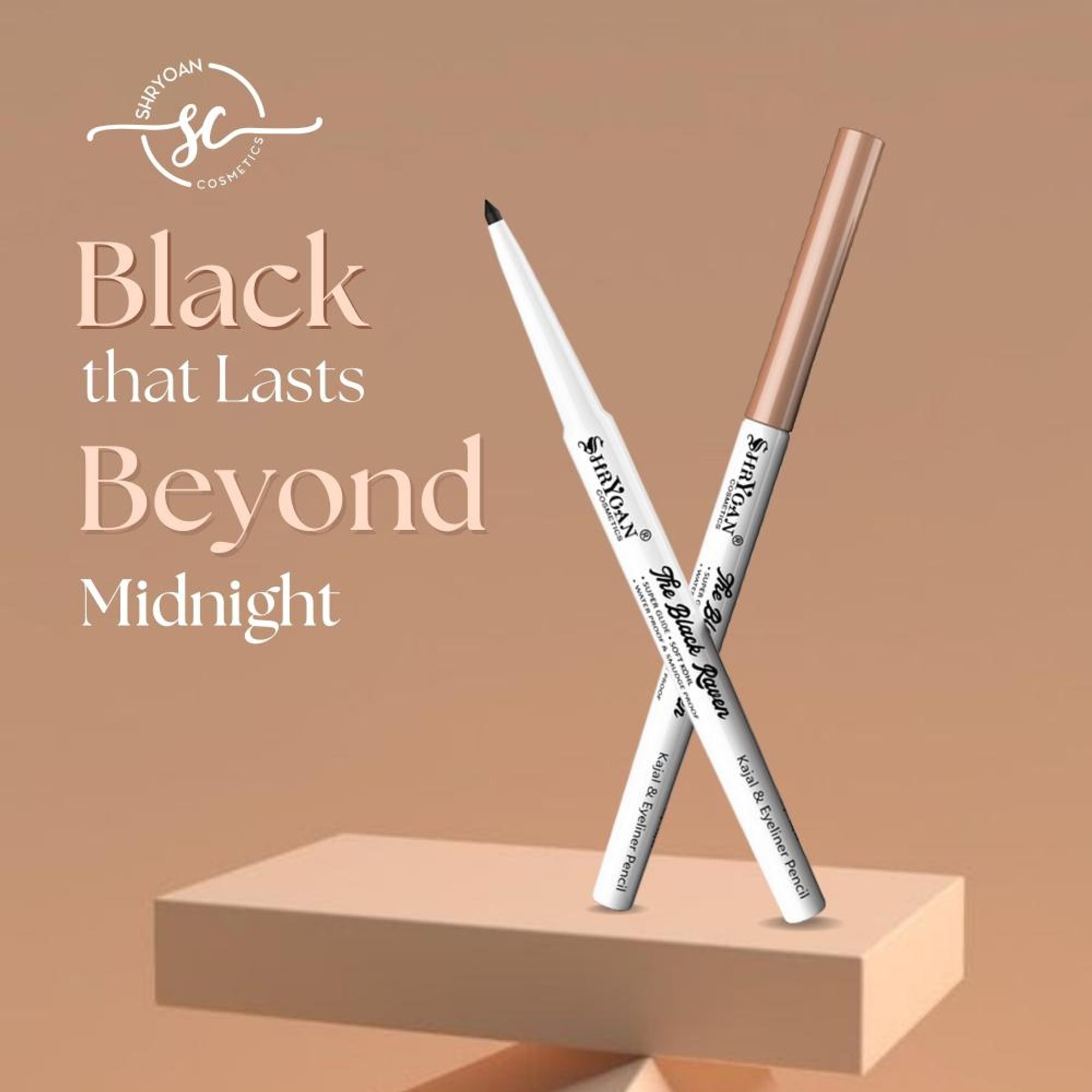 Shryoan Revolving Kajal Pencil - Black | Grocsy