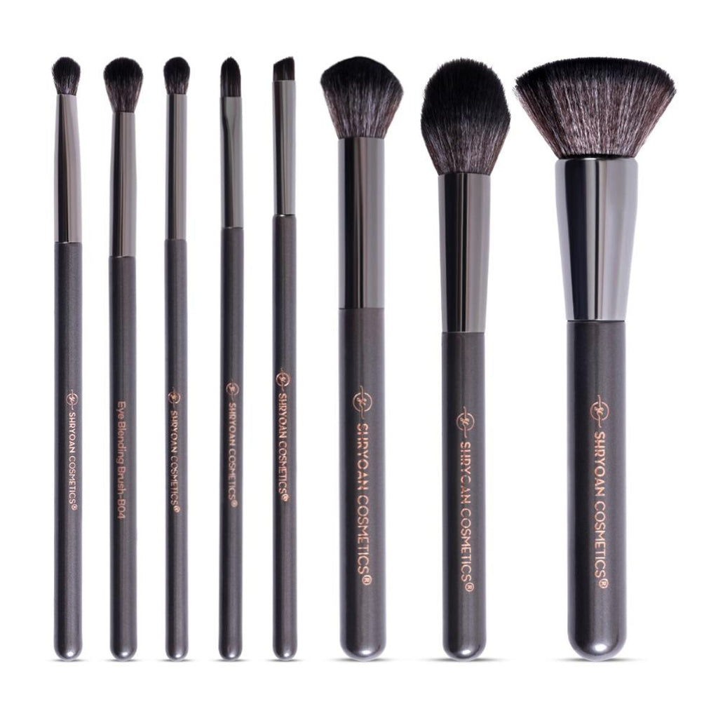 Shryoan Professional Full Face Makeup Brush Set - Pack Of 8 | Grocsy