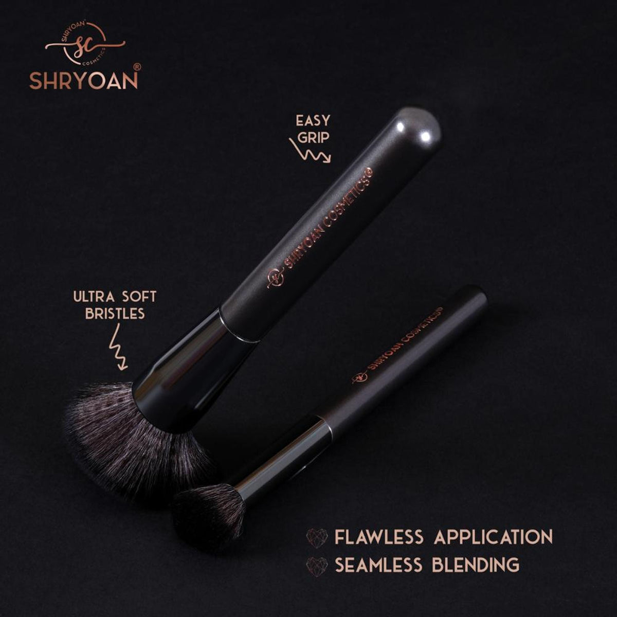 Shryoan Professional Full Face Makeup Brush Set - Pack Of 8 | Grocsy