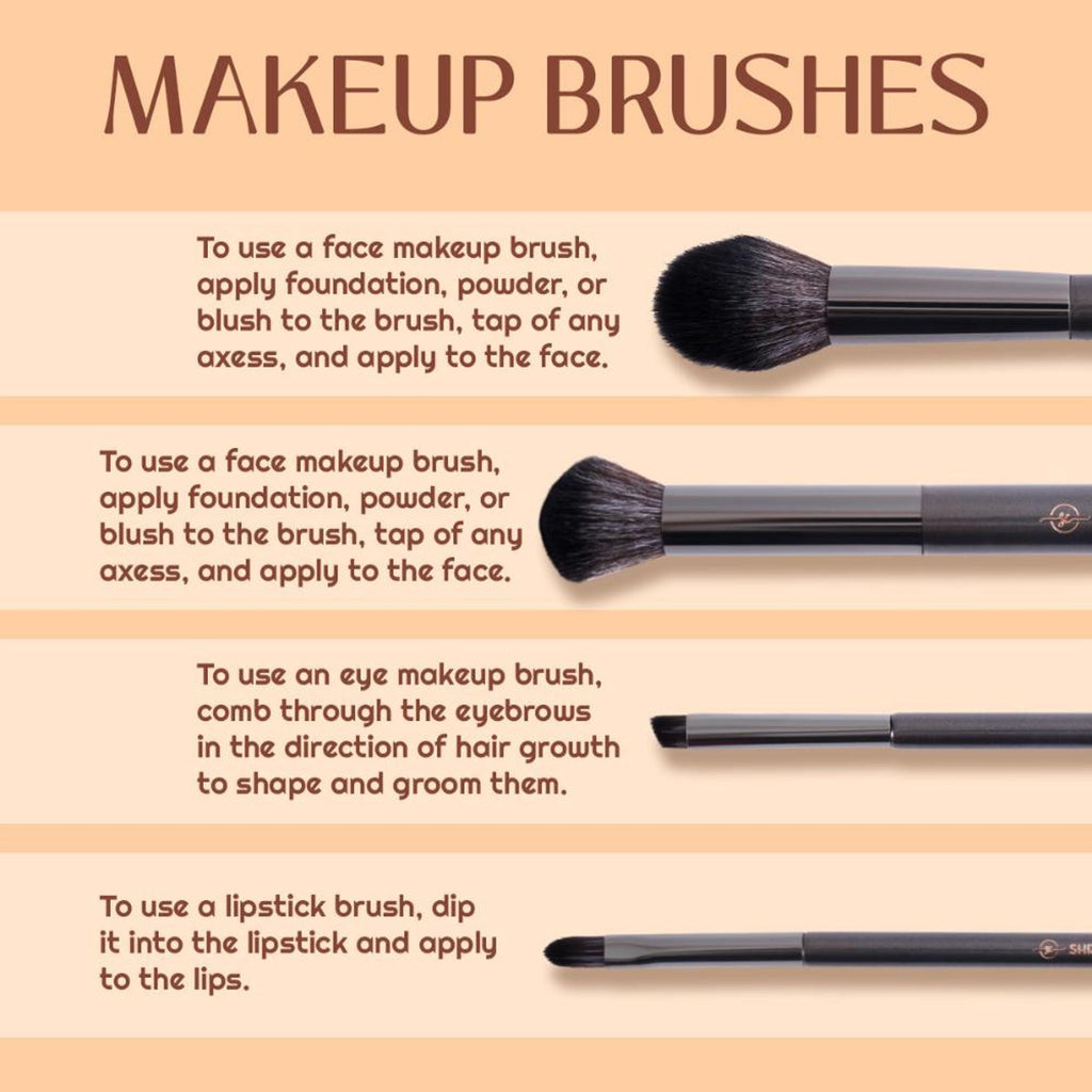Shryoan Professional Full Face Makeup Brush Set - Pack Of 8 | Grocsy