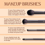 Shryoan Professional Full Face Makeup Brush Set - Pack Of 8 | Grocsy