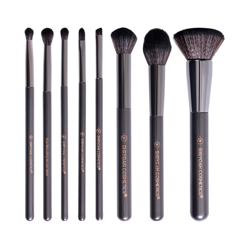 Shryoan Professional Full Face Makeup Brush Set - Pack Of 8 | Grocsy