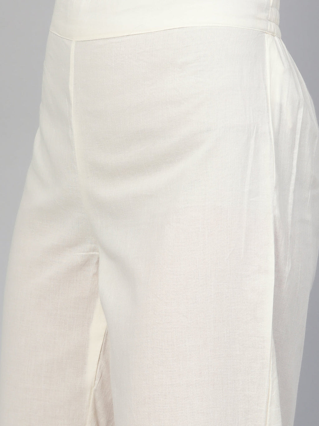 Sangria Women Off-White & Golden Yoke Design Kurta with Trousers | Grocsy