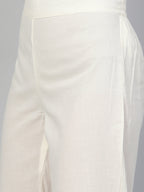 Sangria Women Off-White & Golden Yoke Design Kurta with Trousers | Grocsy
