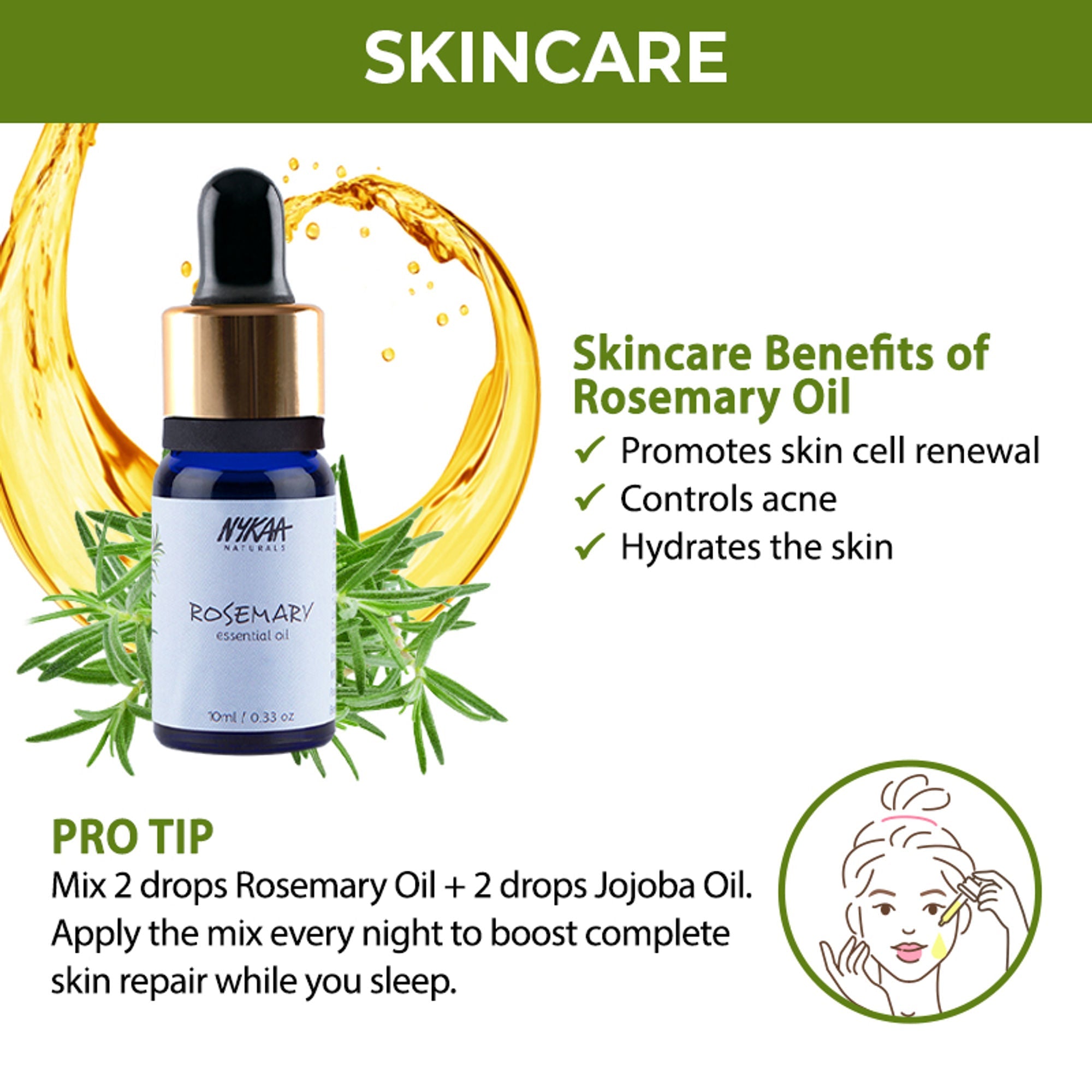 Nykaa Naturals Bestseller Rosemary Essential Oil For Hair Growth & Nourishing Scalp - 100% Natural | Grocsy
