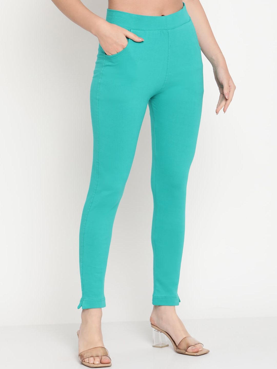 TAG 7 Women Turquoise Blue Solid Kurti Pant | Grocsy