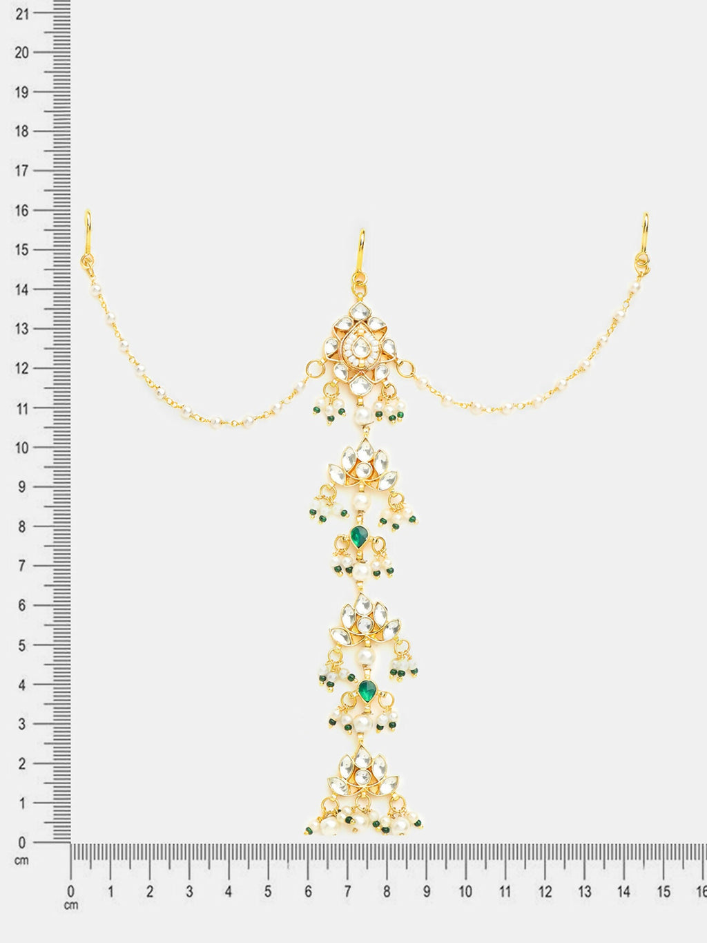 Ruby Raang Kundan And Pearl Hair Accessory | Grocsy