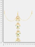Ruby Raang Kundan And Pearl Hair Accessory | Grocsy