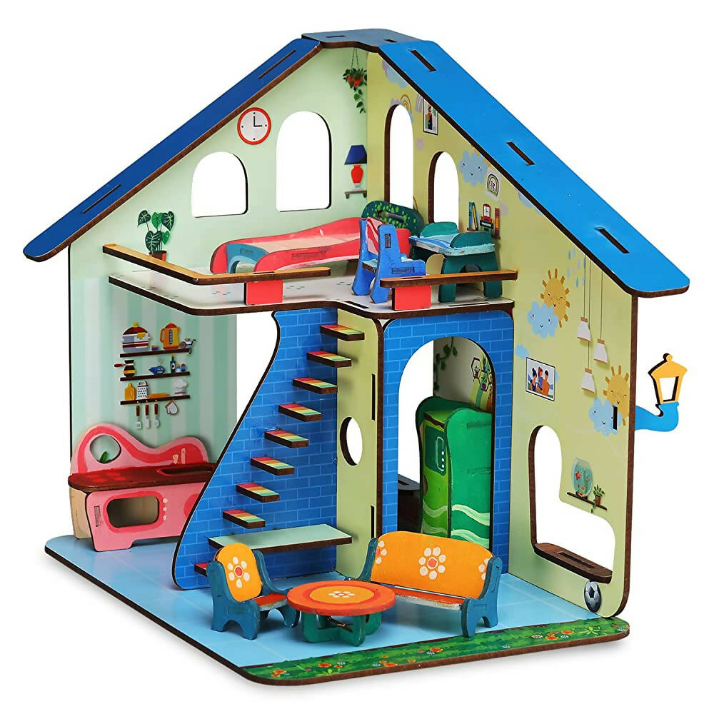 Webby Bloomvilla A Florists Home All Side Play Wooden Doll House | Grocsy