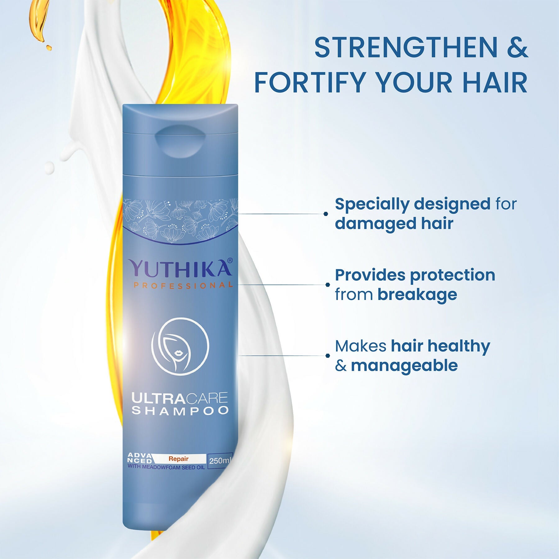 Yuthika Professional Ultra Care Shampoo For Women & Men With Meadfoam Seed Oil | Grocsy