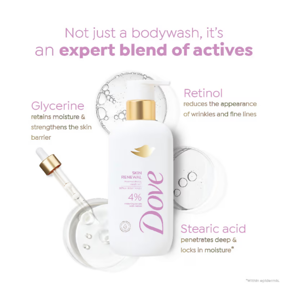 Dove 4% Restoring Serum With Retinol Skin Renewal Bodywash | Grocsy