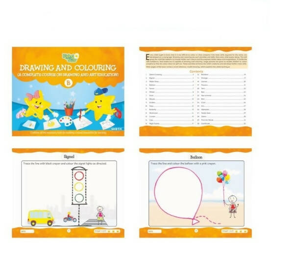 Rising Star Kids Learning Drawing, Colouring & Origami Activity Book for Junior KG Set of 3| Learn To Colour| Paper Folding Book| Ages 4-5 Years | Grocsy
