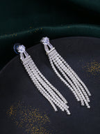NVR Women Silver Toned Contemporary Drop Earrings | Grocsy