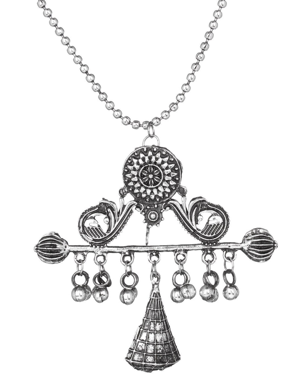 Cardinal Silver-Toned Oxidised Women Jewellery Set | Grocsy