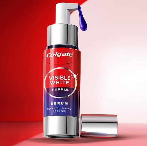 Colgate Visible White Purple Teeth Whitening Serum, 1.5oz/40ml – Mint & Yuzu Flavour, Instant Brightening Purple Serum for Whiter Smiles | Grocsy