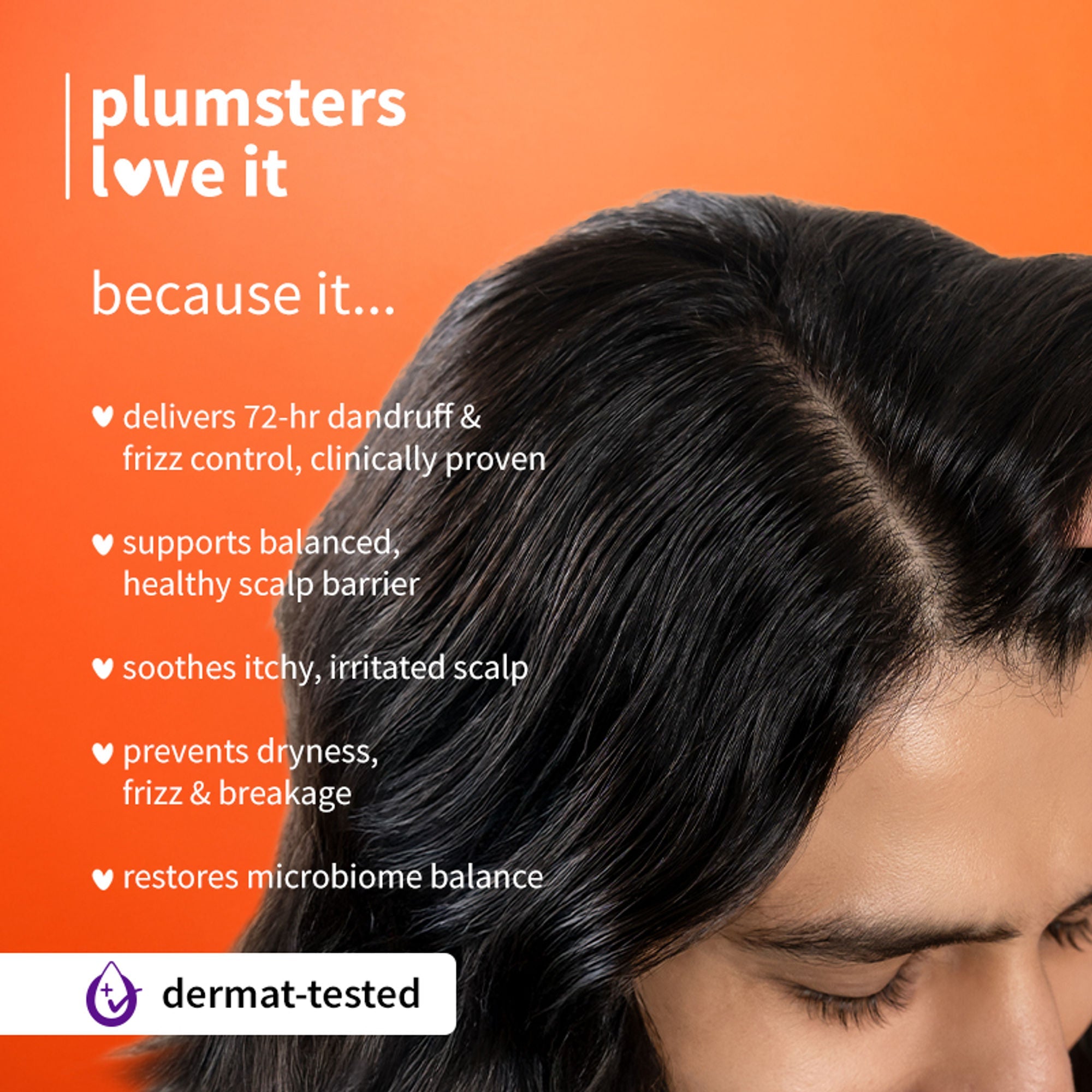 Plum Anti-Dandruff Shampoo with Volcanic Minerals 0.5% Salicylic Acid, 72hr Dandruff & Frizz Control | Grocsy