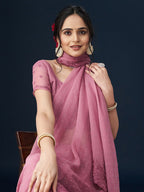 kasee Embroidered Beads and Stones Border Saree | Grocsy
