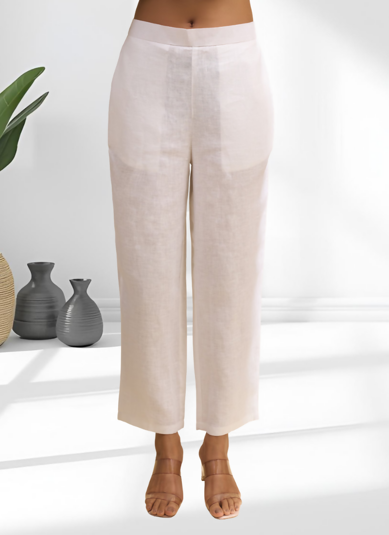 Joban Fashion Off White Linen Embroidered Readymade Cord Set | Grocsy