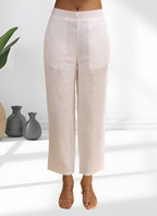 Joban Fashion Off White Linen Embroidered Readymade Cord Set | Grocsy