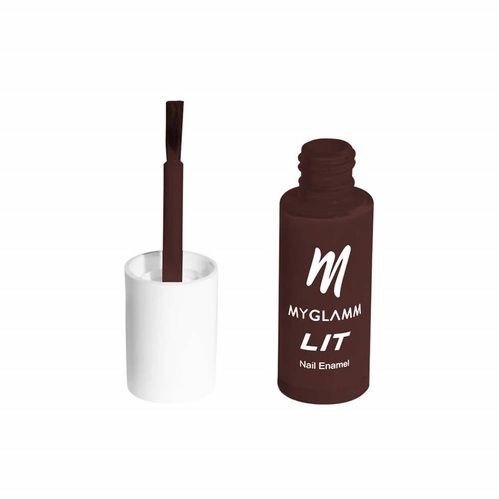 MYGLAMM LIT Nail Enamel - Oh Fudge - Oxblood Shade (7 Ml) | Grocsy
