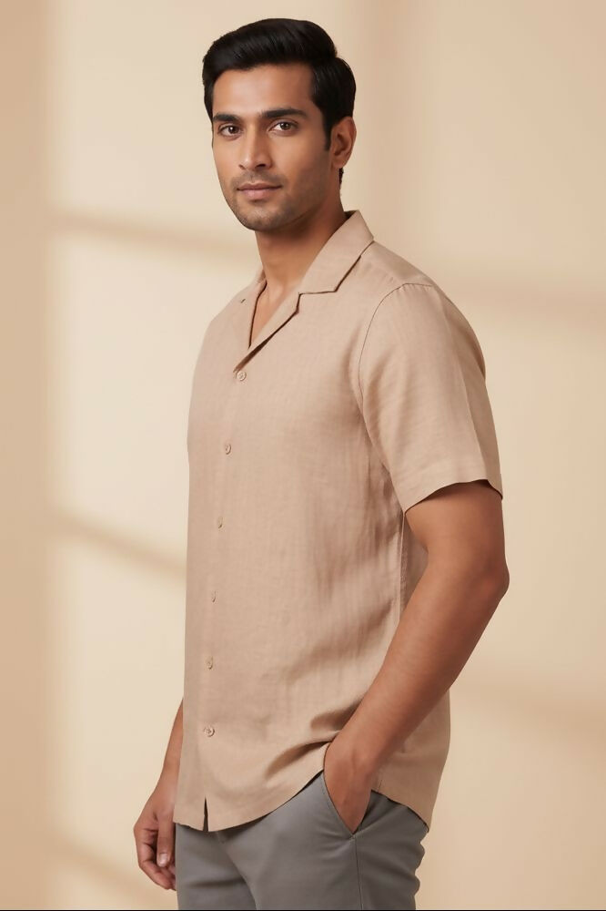 Dune — Beige Linen Shirt by Hilo Design | Grocsy