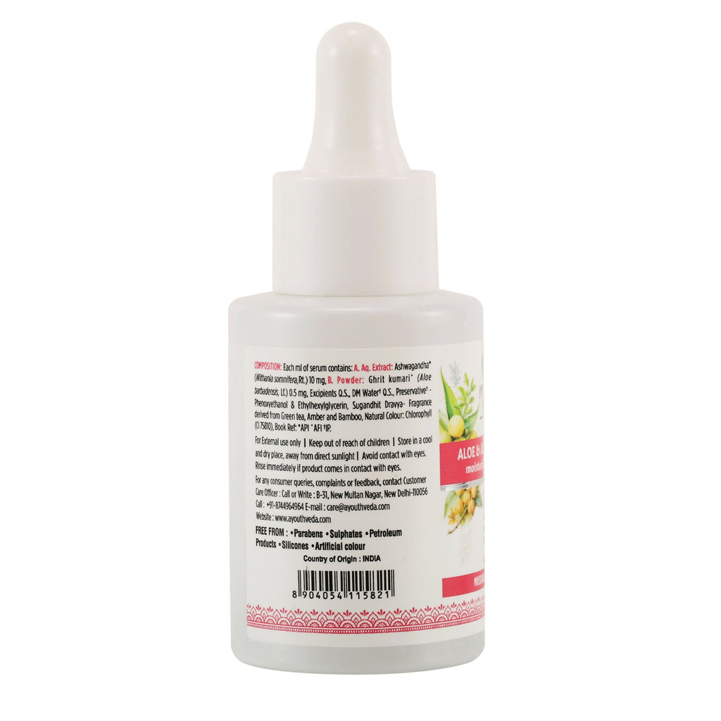 Ayouthveda Aloe & Ashwagandha Moiturizing Face Serum | Grocsy