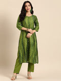 Sangria Women Dyed Regular Sequinned Kurta with Trousers | Grocsy