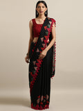 Tikhi Imli Black & Red Polycotton Printed Saree | Grocsy
