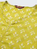 Sangria Women Floral Printed Regular Pure Cotton Kurta with Trousers | Grocsy