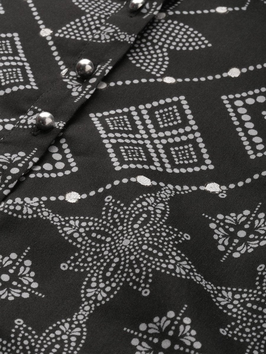 All About You Women Black & Grey Printed Kurta with Trousers | Grocsy