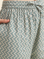 Sangria Green & Cream Floral Printed Pure Cotton Straight Kurta With Trouser | Grocsy