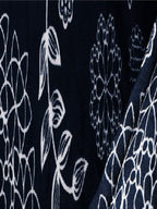 Stylespace by Isha Navy Blue & White Floral Velvet 300 TC Fitted King Bedsheet Set | Grocsy