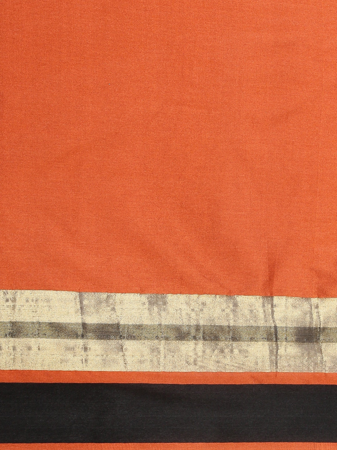 Saree Mall Rust Orange Solid Saree | Grocsy