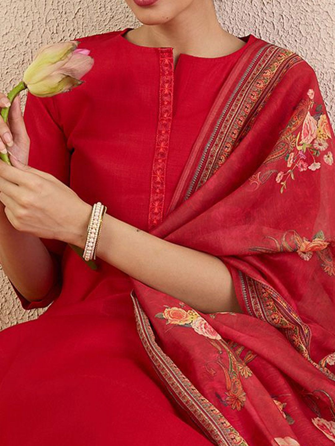 Indo Era Women Solid Kurta with Pyjama & Dupatta | Grocsy