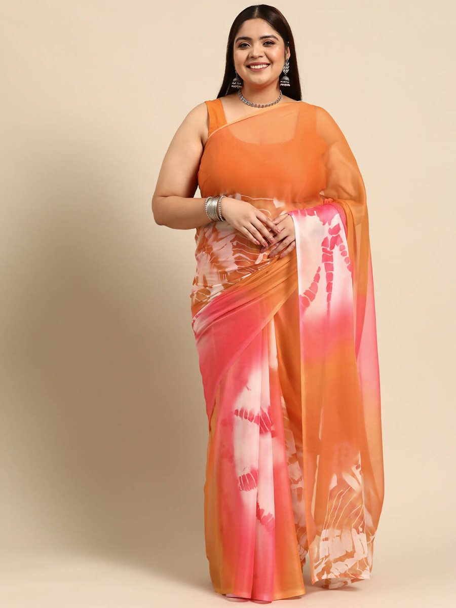 Ahalyaa Women's Traditional wear Saree - Orange | Grocsy