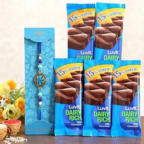 Striking Epoxy Rakhi & LuvIt Dairy Rich Chocolates | Grocsy