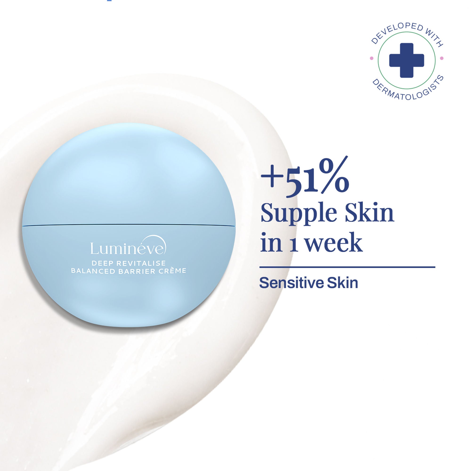 Lumineve Sensitive Skin Moisturizer with Ceramides for Barrier Repair and Soothing Skin | Grocsy