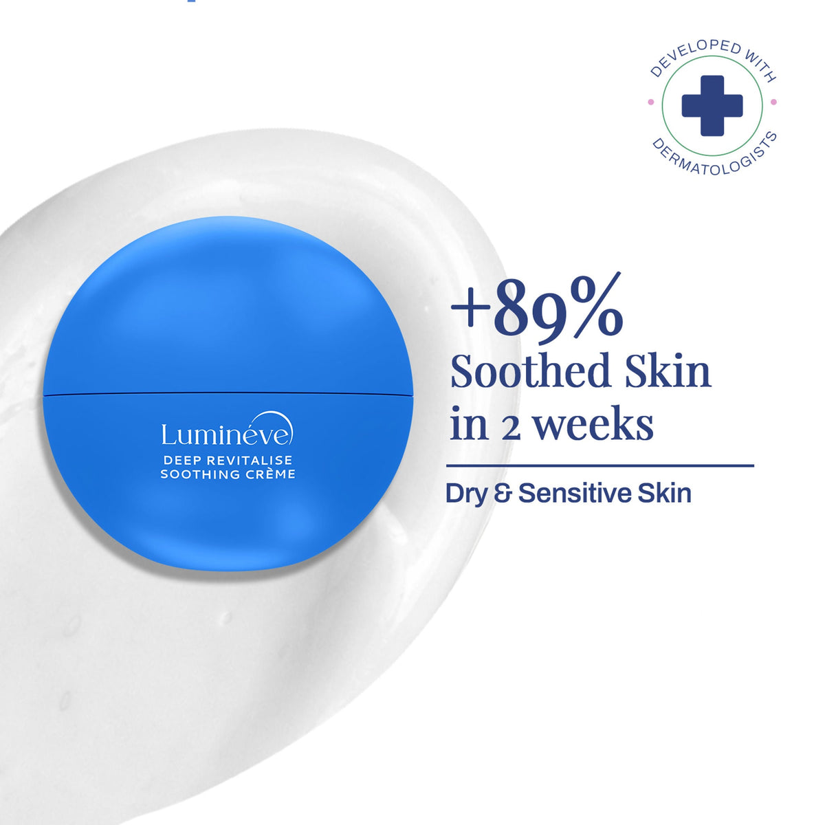 Lumineve Soothing Moisturizer for Dry & Sensitive Skin with Cica & Collagen - Intense Night Repair | Grocsy