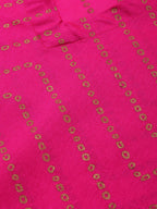 HERE&NOW Women Pink Ethnic Motifs Printed Gotta Patti Kurta with Sharara With Dupatta | Grocsy