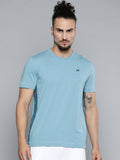 Alcis Men Blue Solid Slim Fit Gym T-shirt | Grocsy