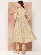 HERE&NOW Ethnic Motifs Printed Kurta with Trousers | Grocsy
