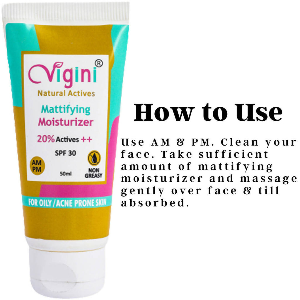 Vigini Natural Actives Mattifying Moisturizer SPF 30 for Men Women | Grocsy