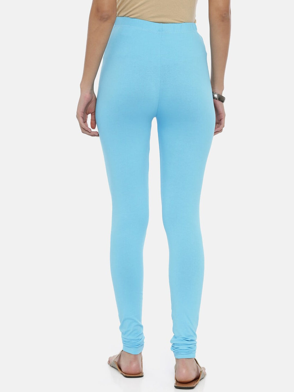 Souchii Blue Solid Churidar-Length Leggings | Grocsy