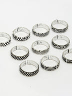 NVR Women's Set of 5 Silver-Plated German Silver Toe Ring | Grocsy