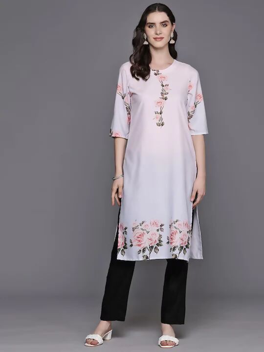 Ahalyaa Women's Traditional wear Kurta - Pink | Grocsy