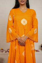 Joban Fashion Orange Tie & Dye Cotton Suit Set | Grocsy